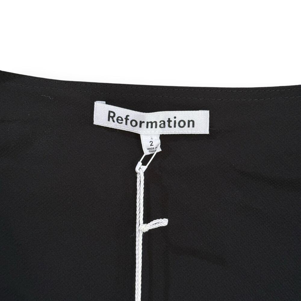 NWT Reformation Kady Maxi Dress Size 2 Black Scoop Neck Long Bell Sleeve $228 - Picture 2 of 12